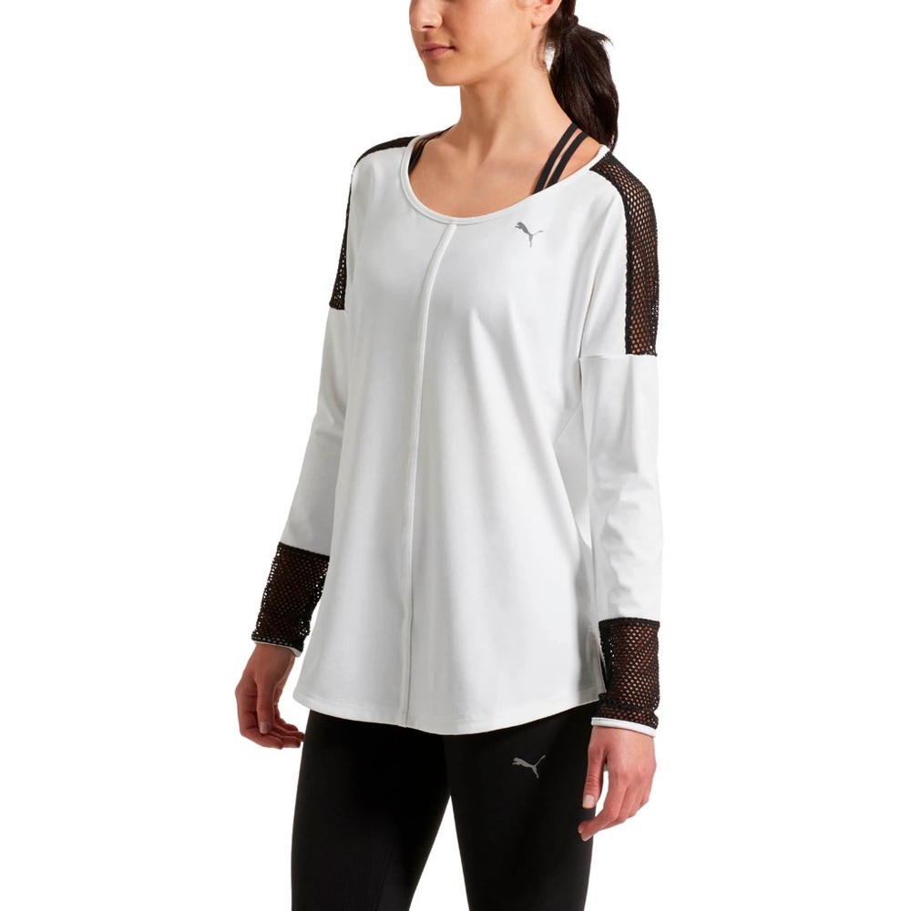 Puma white/ black long sleeve athletic shirt